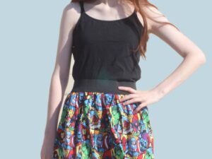 Avengers Comic Skater Mini Skirt