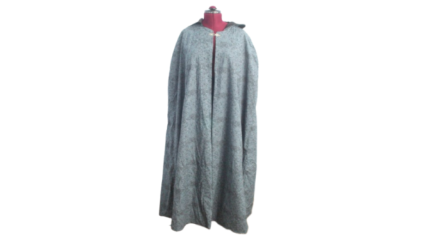 Blue Vine Pattern Long Hooded Cloak