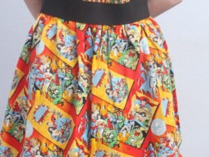 Red/Yellow DC Comic Skater Mini Skirt