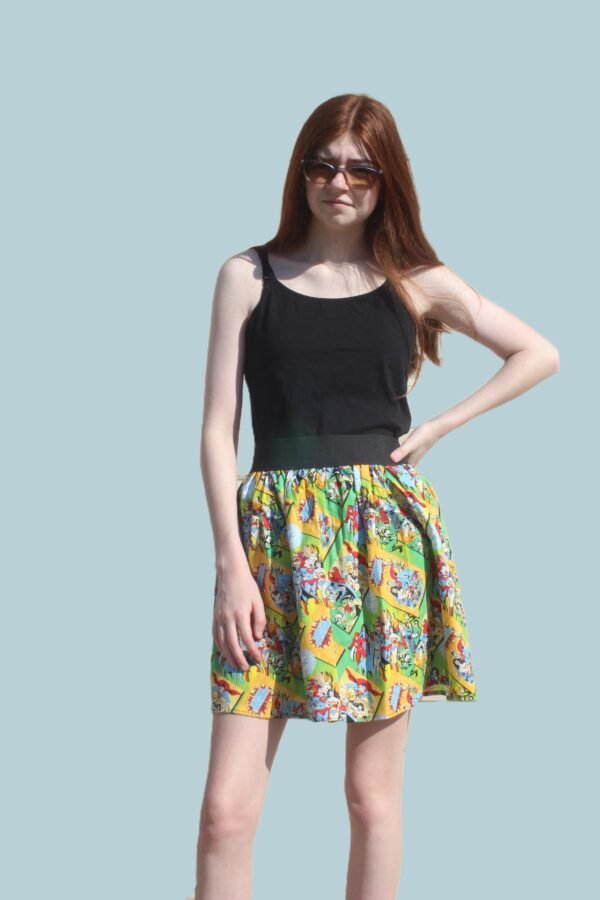 DC Comic Green Skater Mini Skirt