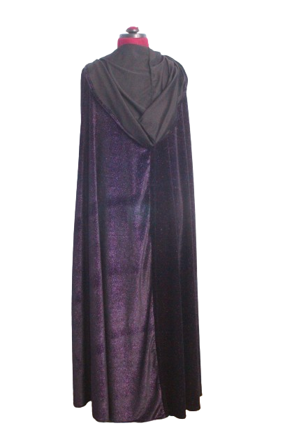 Purple Glittery Long Hooded Cloak