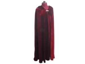 Red Velvet Long Hooded Cloak