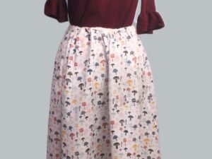 Mushroom Long Skirt with Pockets